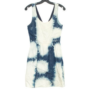 American Eagle Womens Dress Chambray Tie Dye Pockets Sleeveless Blue Size 4 IS